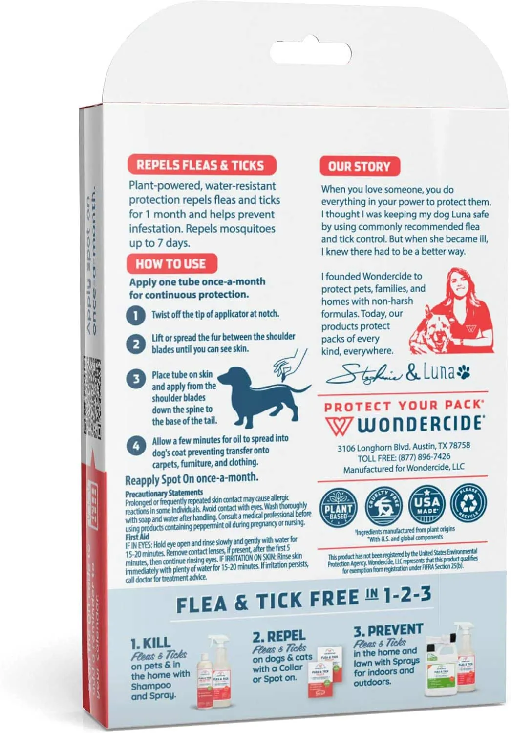 Wondercide Flea & Tick Spot On for Dogs, Peppermint