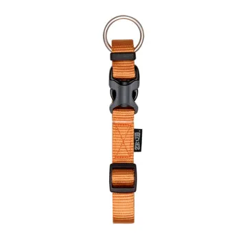 Zeus Adjustable Nylon Dog Collar - Tangerine - Large - 2 cm x 36 cm-55 cm (3-4in x 14in-22in)